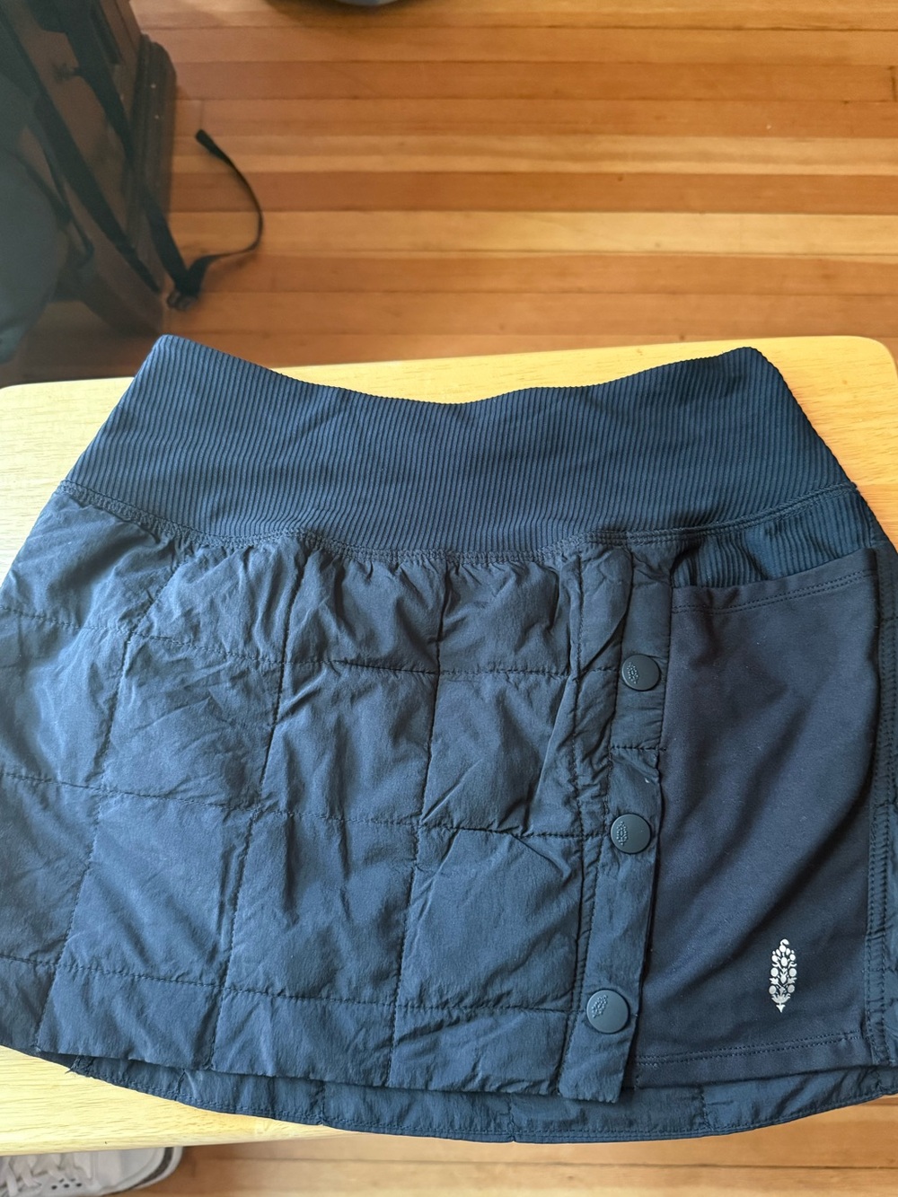 FP‎ Movement by Free People Black Quilted Mini Skirt with Side Snap size XS